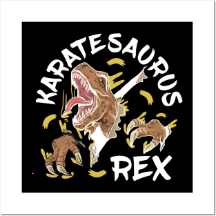 Karatesaurus Rex Dinosaur Lover Posters and Art